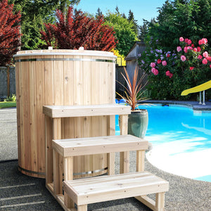 3 Tier Steps for Cold Plunge - White Cedar
