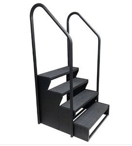 PREMIUM METAL SWIM SPA STEP 4 TIER - BLACK